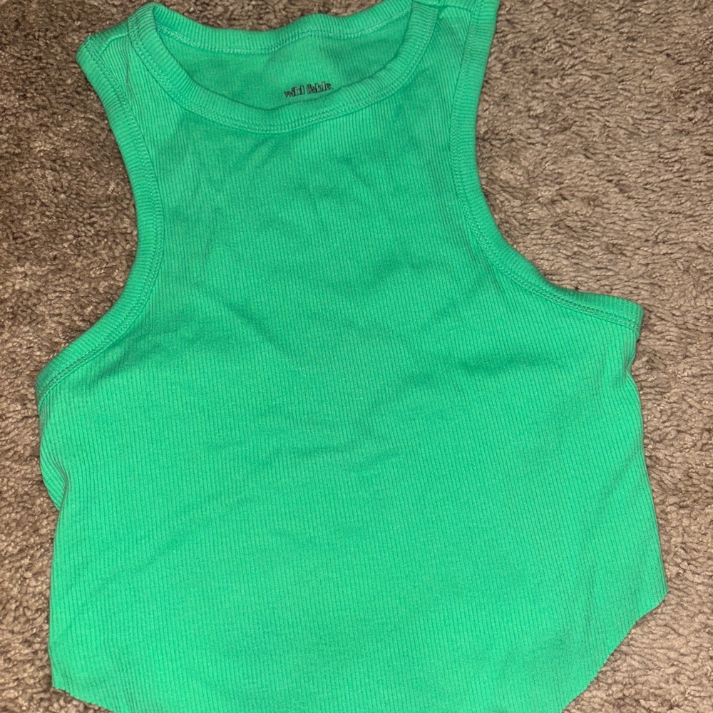 Wild Fable Green Crop Muscle Tee